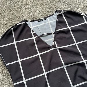 SHEIN Black and White Work Blouse Tshirt Tank Top Size XS Business Casual